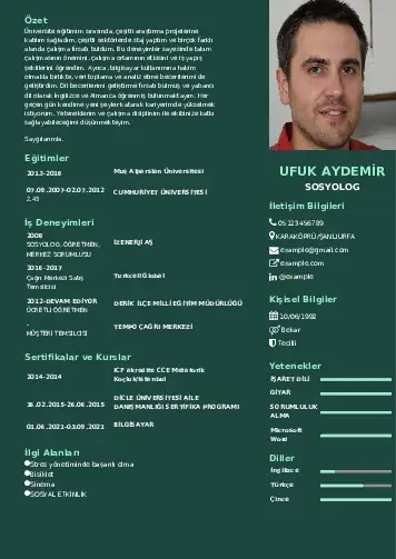 Sosyolog Cv Örnekleri cv indir